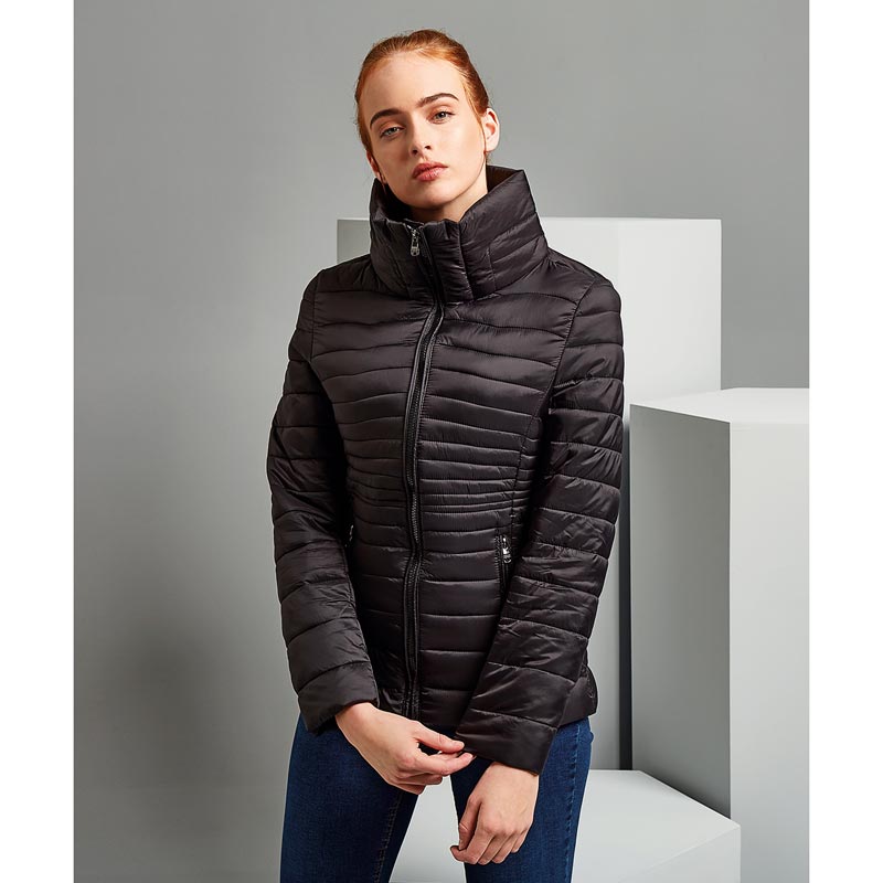 Women's contour quilted jacket - Black XS